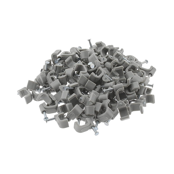 CLIP ROUND 5.0MM-GRY Grey 5mm Cable Clip Round